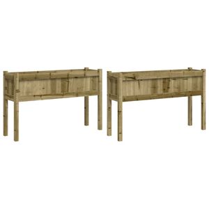 vidaXL Jardini&egrave;res 2 pcs avec pieds bois de pin impr&eacute;gn&eacute;