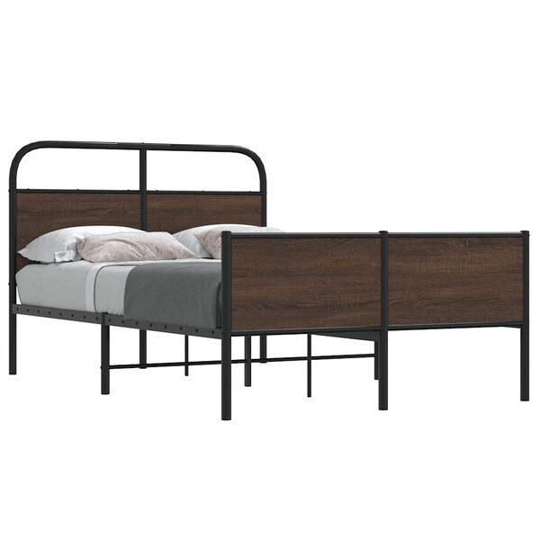 vidaXL Cadre de lit sans matelas 135x190 cm ch&ecirc;ne marron