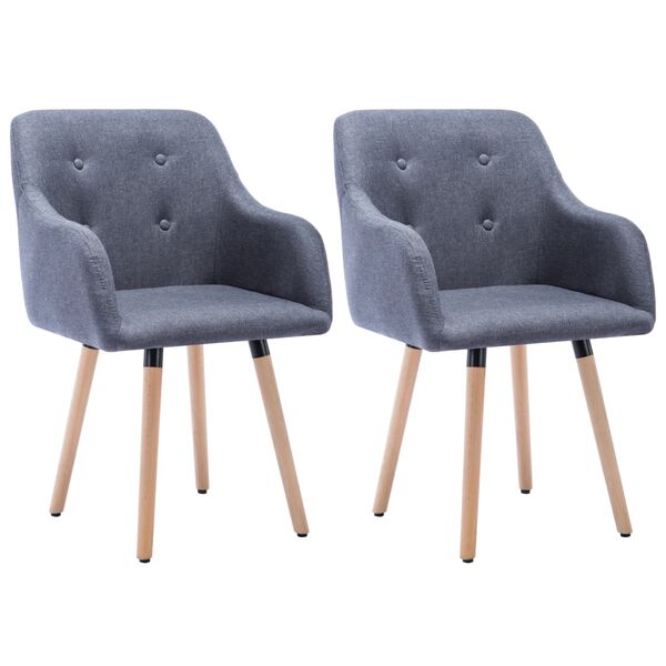 vidaXL Chaises &agrave; manger lot de 2 Gris fonc&eacute; Tissu