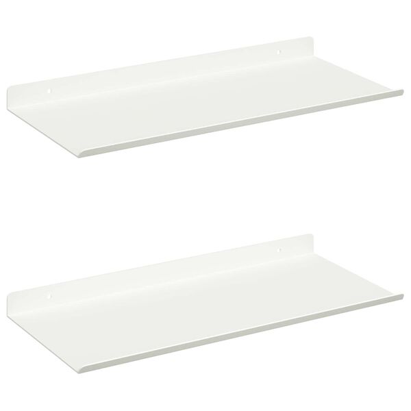vidaXL &Eacute;tag&egrave;re flottante 2 pcs Blanc 40 x 18 x 2,5 cm Acier