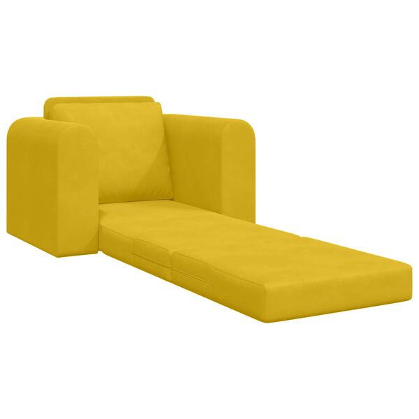 vidaXL Canap&eacute;-Lit Jaune 98 x 71 x 83 cm Velours