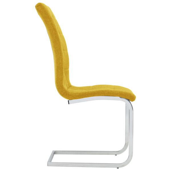 vidaXL Chaises &agrave; manger cantilever lot de 6 jaune tissu