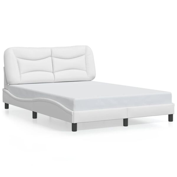 vidaXL Cadre de lit sans matelas Hvar blanc 120x200 cm similicuir