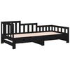 vidaXL Lit coulissant sans matelas noir bois de pin massif