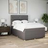 vidaXL Sommier &agrave; lattes de lit avec matelas Taupe 160x200 cm Tissu