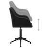 vidaXL Chaises pivotantes &agrave; manger lot de 2 noir tissu