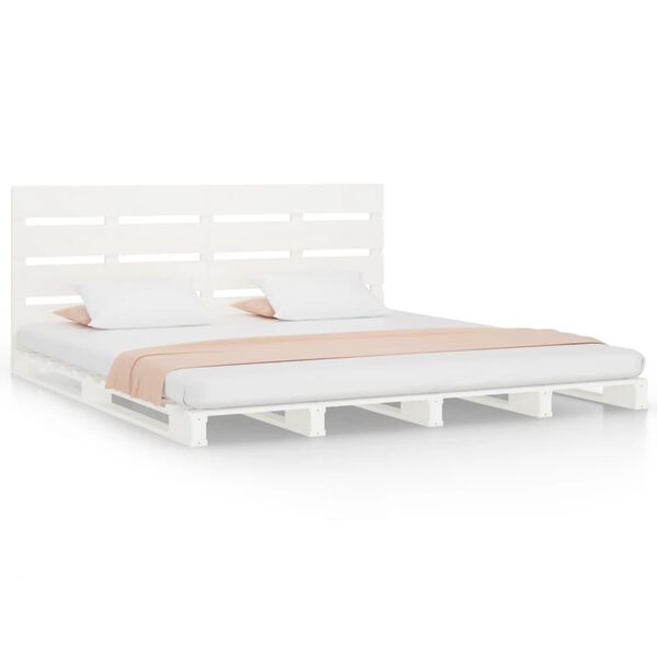 vidaXL Cadre de lit sans matelas blanc 160x200 cm bois de pin massif