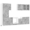 vidaXL Unit&eacute; de cuisine Lyon 8 pcs Gris b&eacute;ton Bois d'ing&eacute;nierie