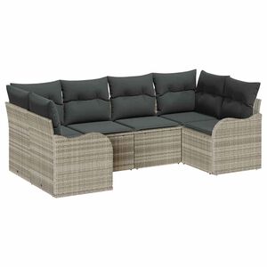 vidaXL Ensemble de canap&eacute; de jardin 6 pc Gris clair polyrotin