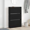 vidaXL Cabinet &agrave; chaussures avec &eacute;tag&egrave;re Ch&ecirc;ne noir 80 x 21 x 125,5 cm