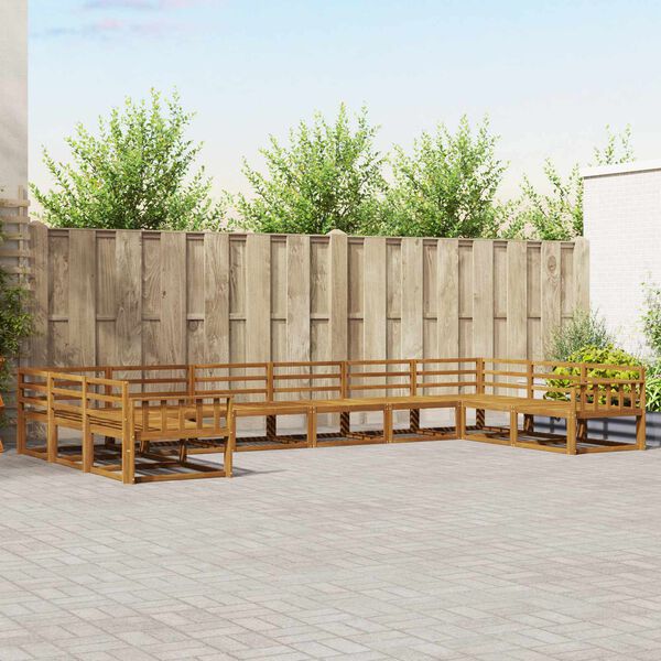 vidaXL Ensemble de canap&eacute;s d'ext&eacute;rieur 10 pcs Naturel