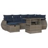 vidaXL Ensemble de canap&eacute; de jardin 7 pcs avec coussins gris r&eacute;sine tress&eacute;e