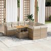 vidaXL Salon de jardin avec coussins 9 pcs beige r&eacute;sine tress&eacute;e