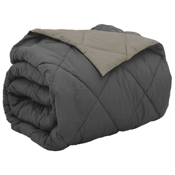 vidaXL Duvet complet toute l'ann&eacute;e Gris clair et anthracite Microfibre