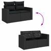 vidaXL Ensemble de canap&eacute; de jardin avec coussin 11 pcs Noir polyrotin