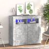 vidaXL Buffet avec lumières LED gris béton 80x35x75 cm
