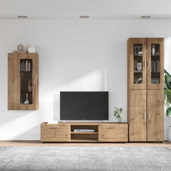 vidaXL Ensemble meuble TV FLORIN Ch&ecirc;ne artisanal Bois d'ing&eacute;nierie