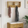 vidaXL Porte-manteau mural SANDNES 87x12x35 cm bois massif pin