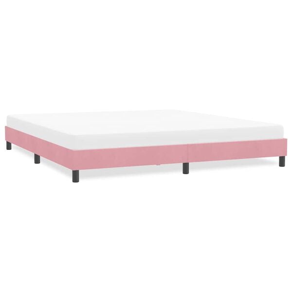 vidaXL Cadre de lit sans matelas rose 180x210 cm velours