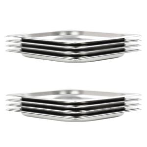 vidaXL R&eacute;cipients Gastronorm 8 pcs GN 1/2 20 mm Acier inoxydable