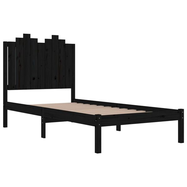 vidaXL Cadre de lit sans matelas noir bois massif