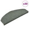 vidaXL Tapis d'escalier 30 pi&egrave;ces 65 x 24 x 4 cm Vert fonc&eacute; Demi-rond Grand