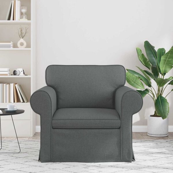 vidaXL Canap&eacute; Gris fonc&eacute;