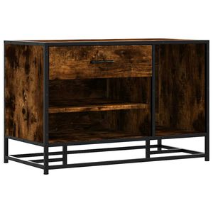 vidaXL Banc à chaussures chêne fumé bois d'ingénierie et métal