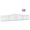 vidaXL Paniers &agrave; gabions arqu&eacute;s 8 pcs 400x50x60/80 cm Fer galvanis&eacute;