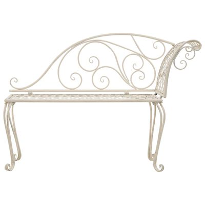 vidaXL Chaise longue de jardin 128 cm Métal Antique Blanc