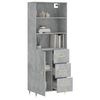 vidaXL Buffet haut Gris b&eacute;ton 69,5x34x180 cm Bois d'ing&eacute;nierie