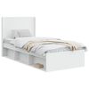 vidaXL Cadre de lit avec rangement et t&ecirc;te de lit Blanc 75 x 190 cm