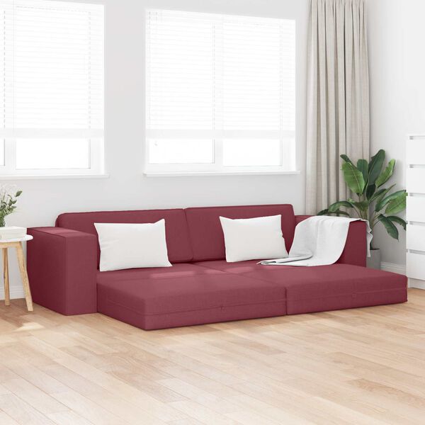 vidaXL Canap&eacute;-Lit 200cm Bordeaux tissu