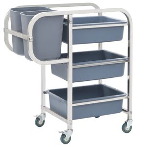 vidaXL Chariot de cuisine avec r&eacute;cipients en plastique 82x43,5x93 cm