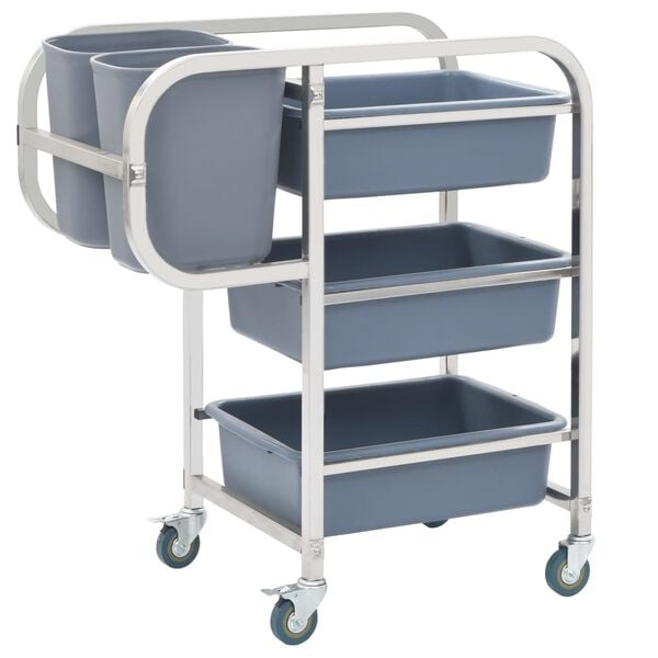 vidaXL Chariot de cuisine avec r&eacute;cipients en plastique 82x43,5x93 cm