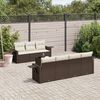 vidaXL Salon de jardin 8 pcs avec coussins marron r&eacute;sine tress&eacute;e