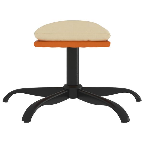 vidaXL Repose-pied Crème 60x60x36 cm Tissu et similicuir