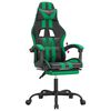 vidaXL Chaise de jeu avec repose-pied Noir et vert Similicuir