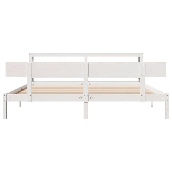 vidaXL Cadre de lit sans matelas blanc 180x200 cm bois massif de pin
