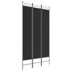 vidaXL Cloison de s&eacute;paration 3 panneaux Noir 120x220 cm Tissu