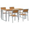 vidaXL Ensemble de salle &agrave; manger pour jardin 5 pc Gris