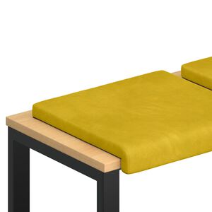 vidaXL Coussin de banc 2 pc Velours Jaune Profondeur 35 cm