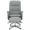 vidaXL Fauteuil inclinable avec repose-pied gris clair tissu