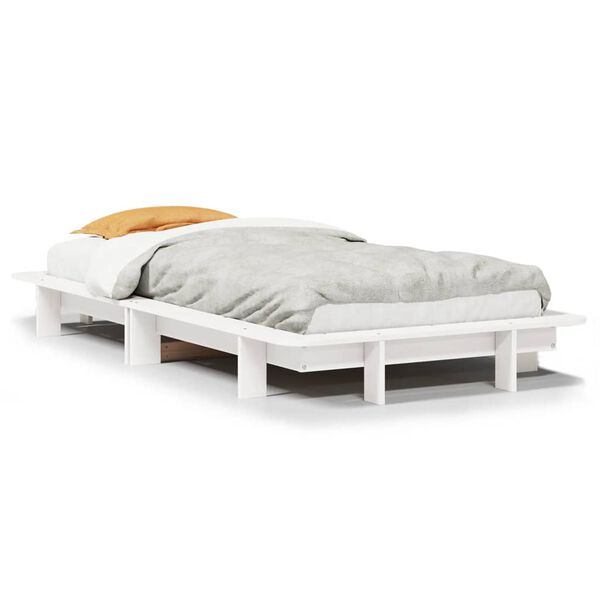 vidaXL Cadre de lit sans matelas blanc 100x200 cm bois de pin massif