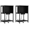 vidaXL Cabinet de chevet 2 pcs Ch&ecirc;ne noir 38 x 31 x 61 cm