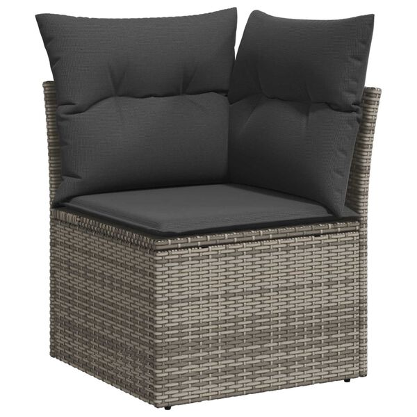 vidaXL Ensemble de canap&eacute; de jardin avec coussin 7 pcs Gris