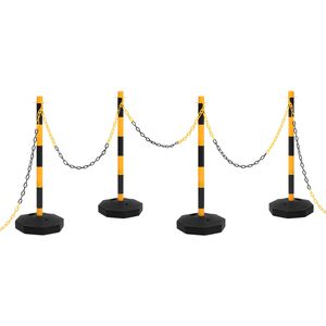 vidaXL Ensemble de poteaux &agrave; cha&icirc;ne avec cha&icirc;ne en plastique 10 m