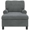vidaXL Chaise longue avec coussin Gris fonc&eacute; 91 x 157 x 91 cm Velours