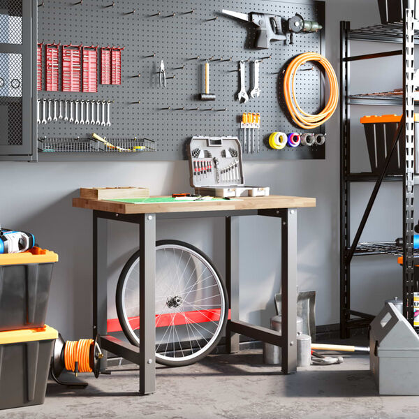 vidaXL Établi 100x60x83 cm bois massif d'acacia rectangulaire