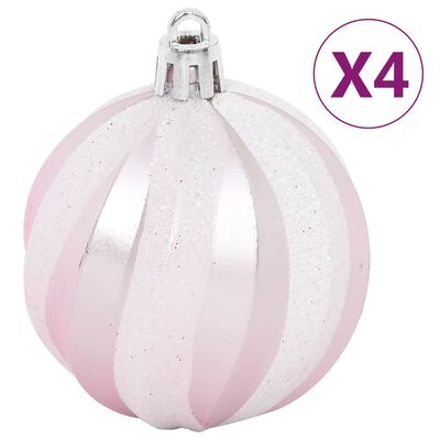 vidaXL Ensemble de boules de Noël 108 pcs Blanc et rose